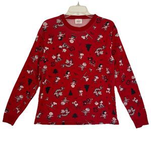 Hanna Andersson Peanuts Snoopy Holiday Pajama Top Adult Medium Unisex